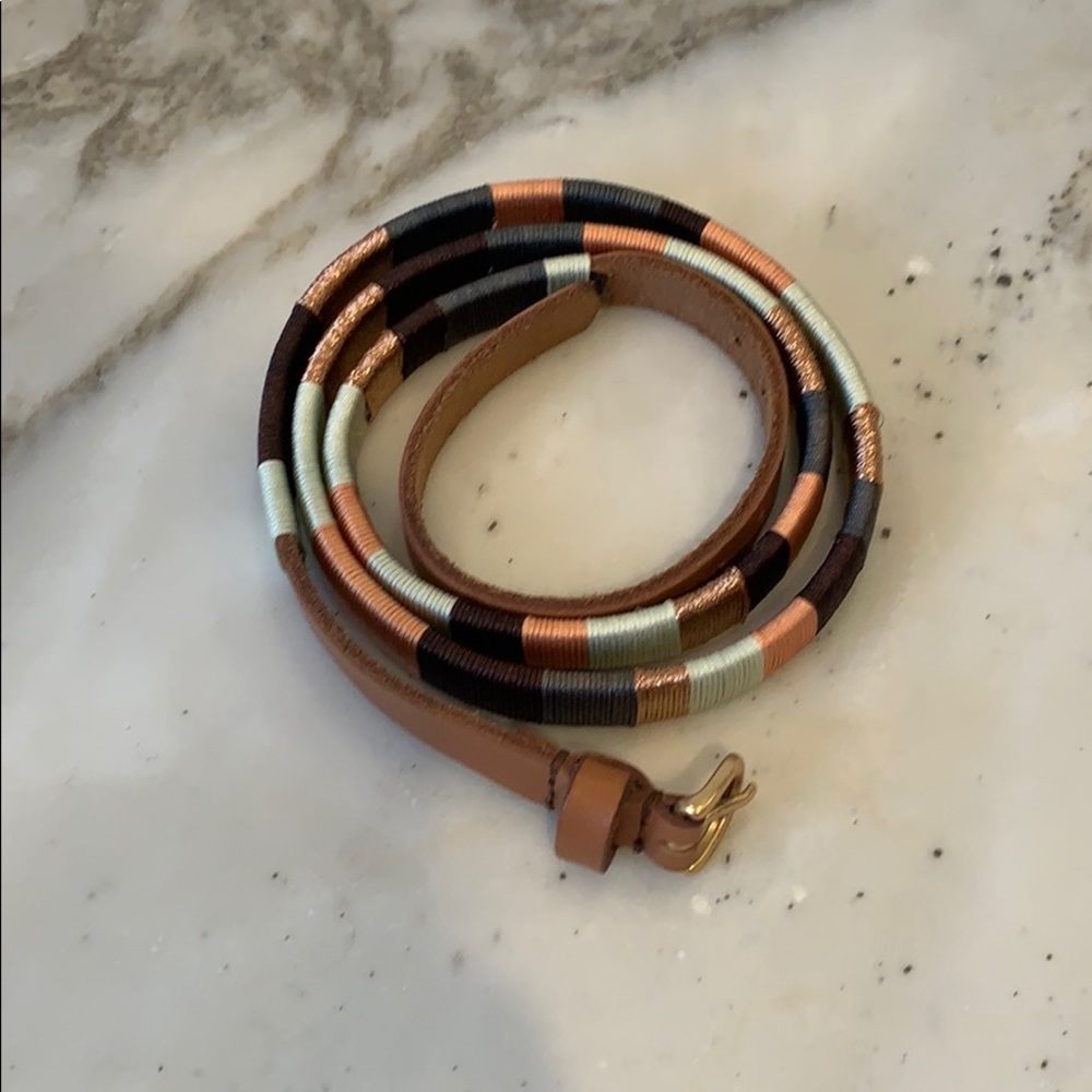 J crew woven leather belt